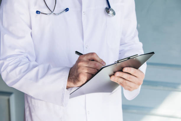istock Doctor working near window in a hospital 1308088907