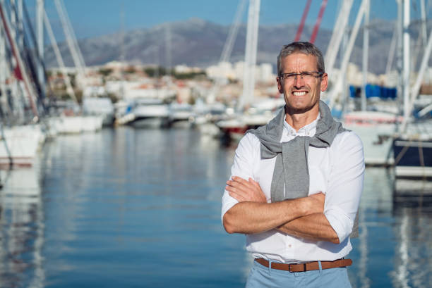 Portrait of senior on the marina