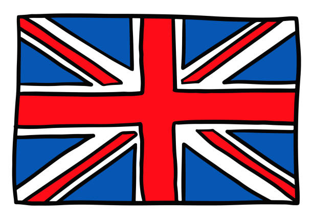 великобритания каракули флаг соединенного королевства эскиз - animated flag stock illustrations