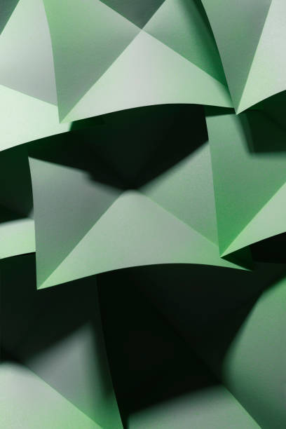 istock Geometric shapes green background. Abstract 1308092712