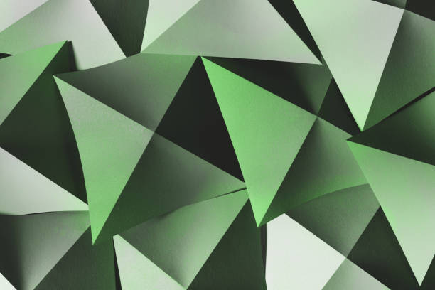 istock Geometric shapes green background. Abstract 1308093856