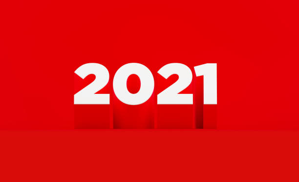 istock 2021 Concept - White 2021 Text Sitting On Red Background 1308094099