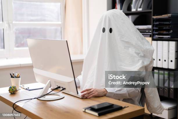 Ghostwriter In Office Creative Ghost Writer Stock Photo - Download Image Now - Office, Humor, 30-34 Years