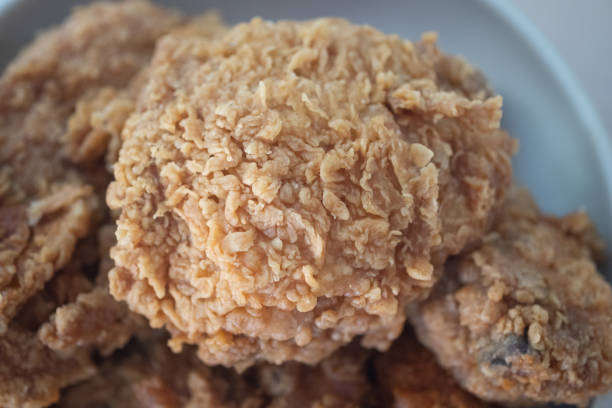 Fried chicken or crispy kentucky. Delicious hot meal with fast food