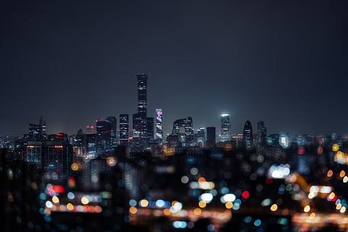 Beijing Urban Skyline at Night