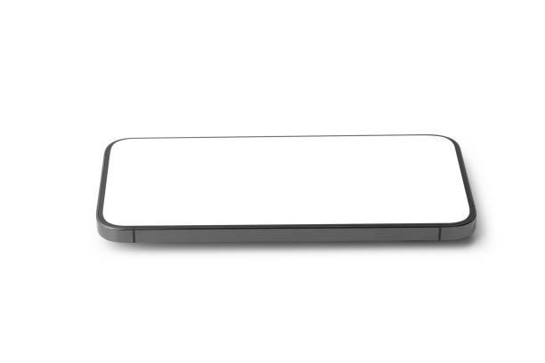 istock Black mobile smartphone mockup with blank screen isolated on white background with clipping path, Can use mock-up for your application or website design project 1308108788