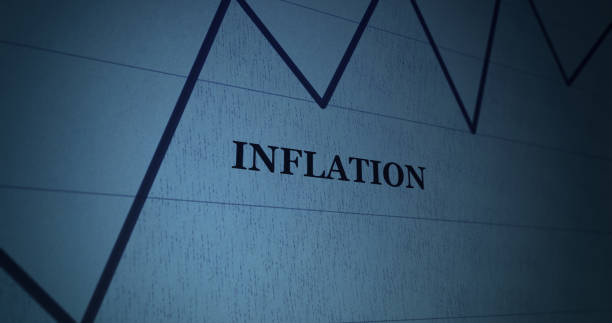 Inflation Illustration Inflation written on newspaper chart inflation stock pictures, royalty-free photos & images