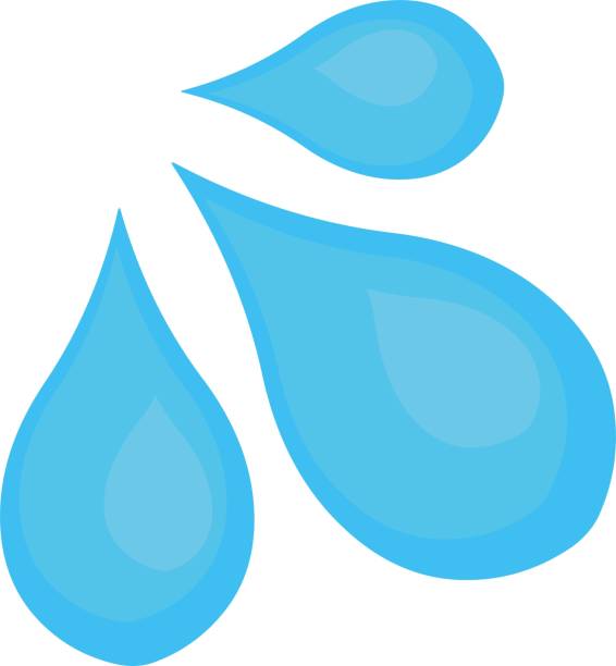 Vector illustration of water drops emoticon Vector illustration of water drops emoticon splash crown stock illustrations