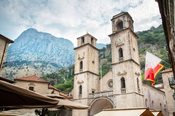 istock Kotor Clock tower with mountains looming from behind,Montenegro,Eastern Europe. 1308120799
