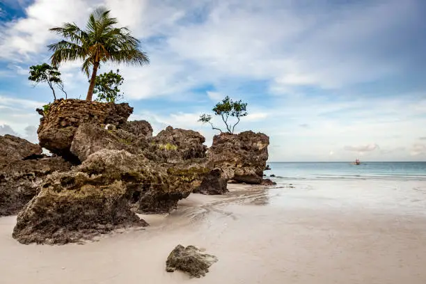 famous willy´s rock on boracay island in the philippines.