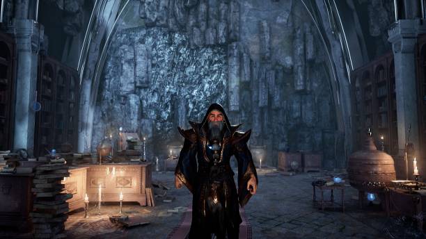 istock The wizard prepares for a magic ritual in his ancient castle. 3D Rendering. 1308121342
