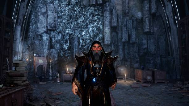 istock The wizard prepares for a magic ritual in his ancient castle. 3D Rendering. 1308121354
