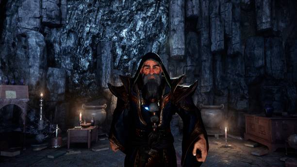 istock The wizard prepares for a magic ritual in his ancient castle. 3D Rendering. 1308121363
