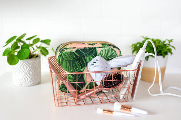 istock Women's hair care accessories on a white counter 1308122117