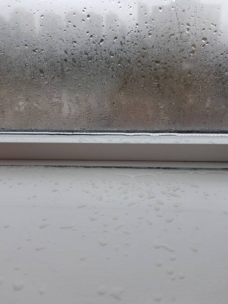 istock Condensation and water on the window sill 1308122733