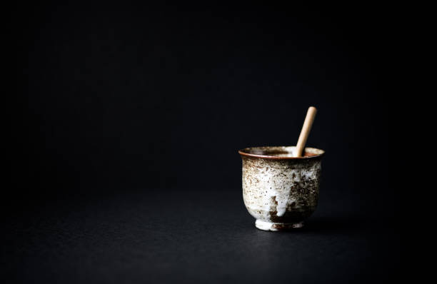 istock Traditional, handcrafted ceramic on dark background. Soft focus. Close up. Copy space. 1308126396