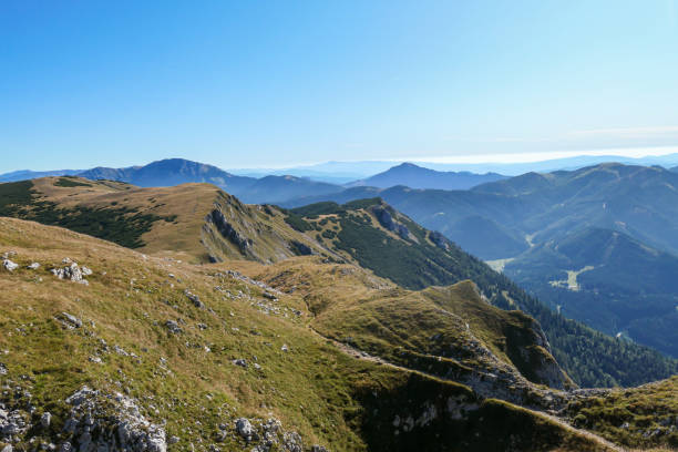 istock Hohe Weichsel - A panoramic view on Hochschwab mountain chains from the pathway leading to Hohe Weichsel. 1308127555