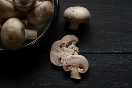 Fresh mushrooms, close-up