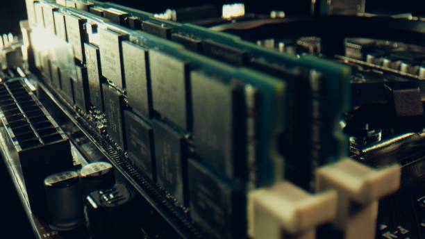 istock Random access memory in Slots on the motherboard 1308131025