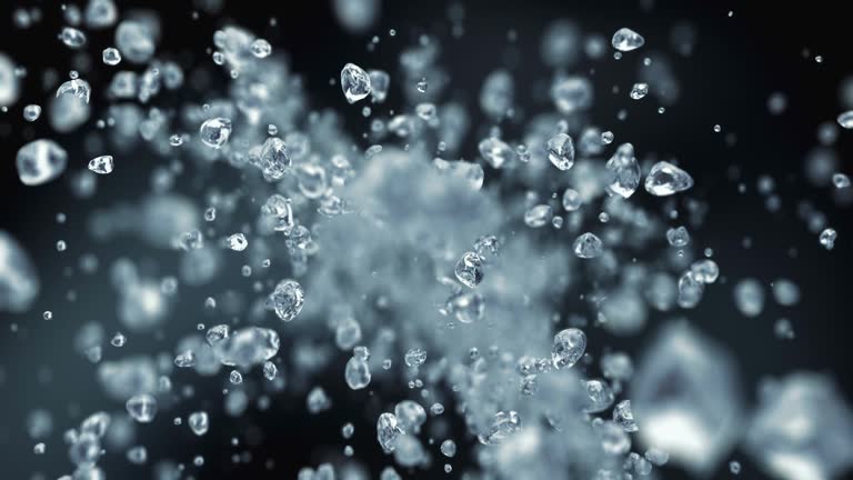 Water bubbles flying in super slow motion 4K