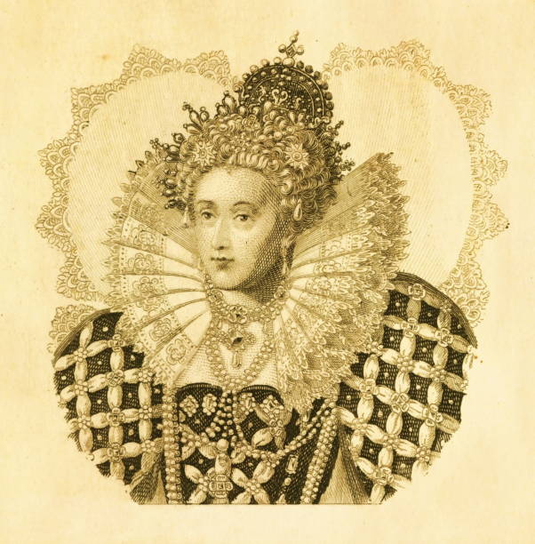 ilustraciones, imágenes clip art, dibujos animados e iconos de stock de isabel i reina de inglaterra | ilustraciones históricas antiguas - moda londinense
