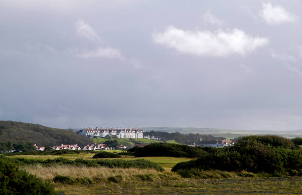 Turnberry Ayrshire, Scotland, UK - October 5, 2004: The sun sets on the Trump Turnberry Resort, one of the most luxurious hotels in Scotland. The five red star Turnberry resort is known throughout the world for its golf courses and has hosted four Open Championships.