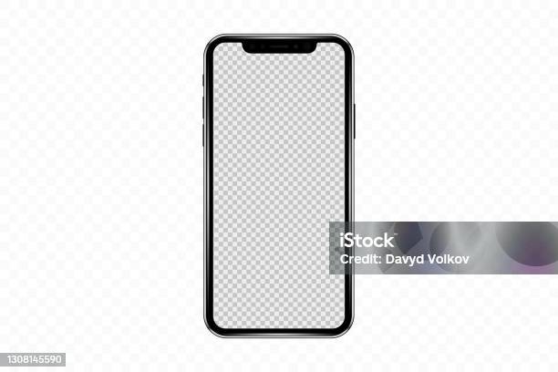 Realistic Mobile Phone Mockup Template Isolated Stock Vector Stock Illustration - Download Image Now