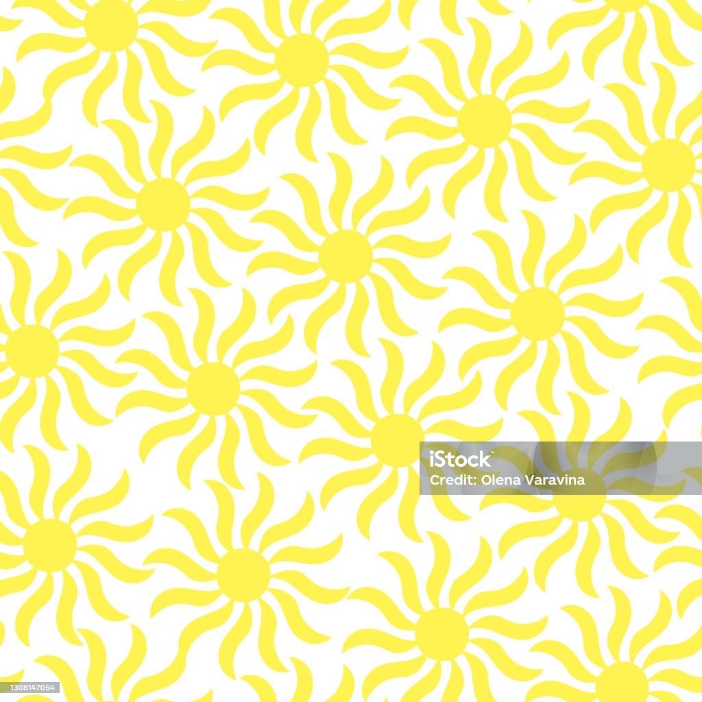 Fun Patterns Simple Sun Simple Sun Seamless Pattern Vector Illustration Cute Summer Ornament ...