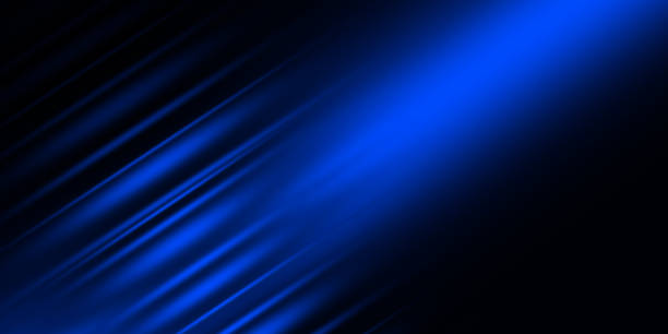 istock Abstract blue light trails in the dark, motion blur effect 1308147996