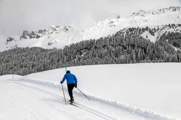 training on a cross-country ski run