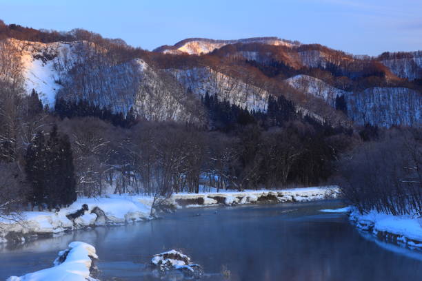 istock Snow scene of the river 1308154351