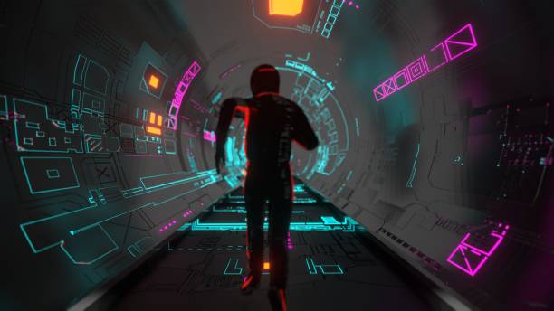 istock space portal tunnel with cosmonaut corridor 1308167341