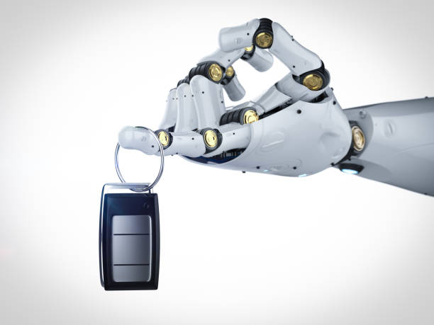 istock robot hold car key or car remote control 1308167527