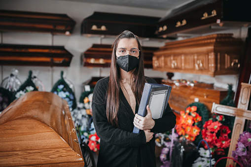 a worker in a funeral home