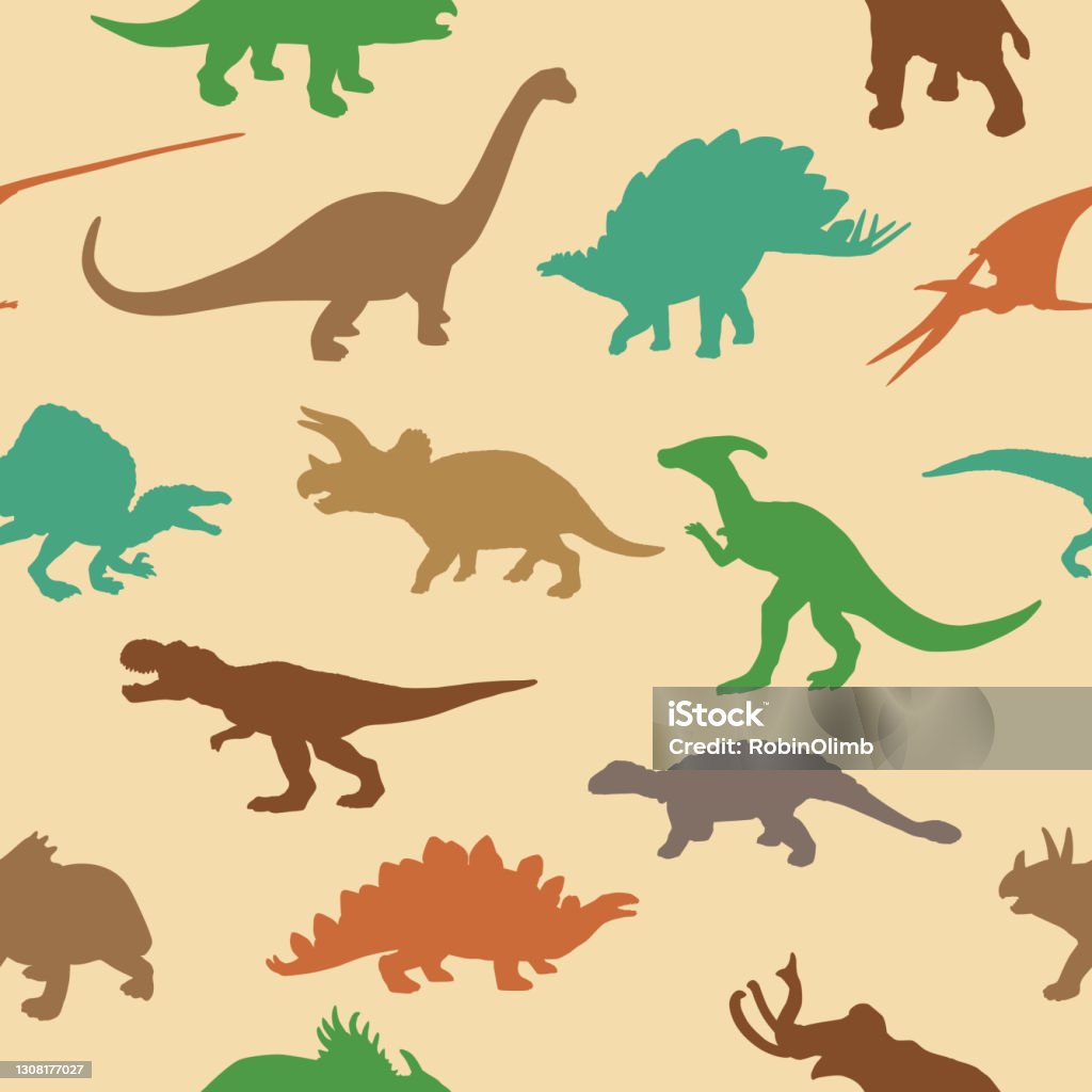 Ilustración de Patrón Sin Costuras De Dinosaurios y más Vectores Libres de  Derechos de Dinosaurio - Dinosaurio, Patrones visuales, Vector - iStock