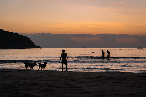 Beautiful sunrise on Binh Tien beach, Khanh Hoa province, central Vietnam