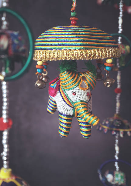 Portrait of Indian made home decor door hanging Elephant theme products