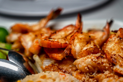 Scampi-style shrimps. Homemade.