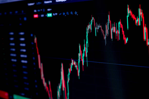 istock Stock market graph. Graphics growth forex finance market on tablet screen. Financial chart, stock analysis data for business background. Investment and economic concept. 1308190088