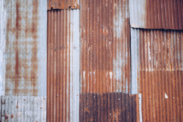 istock An old rusty metal sheet roof textured. 1308190217