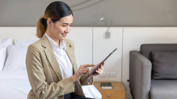 istock Asian girl during business vacation 1308190314