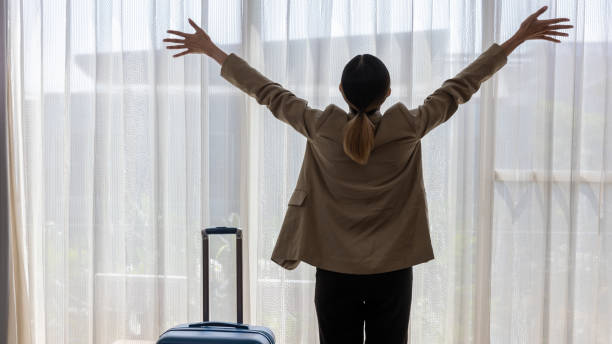 istock Asian girl during business vacation 1308191189