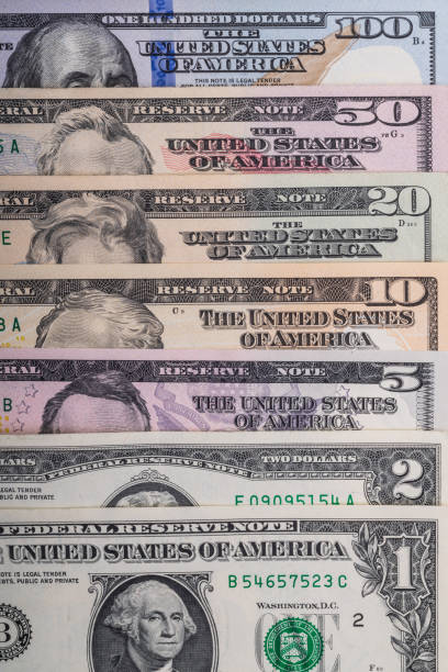 istock Collected American 1, 2, 5, 10, 20, 50 and 100 dollar bills 1308193223