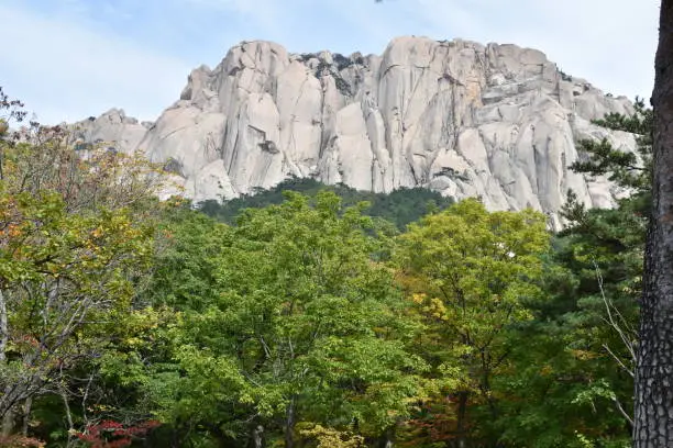 Ulsanbawi Rock monolith in Seoraksan National Park