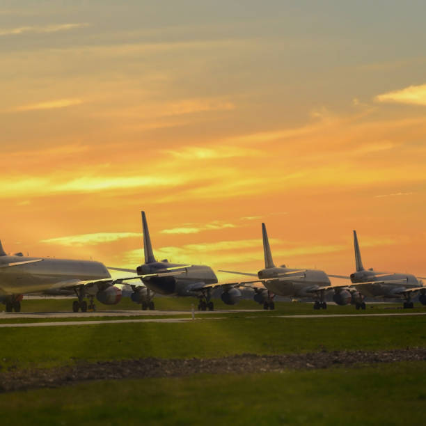 istock Grounded Airplane, Covid - 19 Corona Pandemic 1308205393