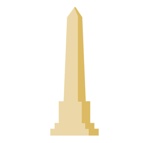 illustrazioni stock, clip art, cartoni animati e icone di tendenza di obelisco. monumento in pietra bianca. monumento storico. memoriale e colonna ad alto pilastro. illustrazione piatta isolata su bianco - obelisco