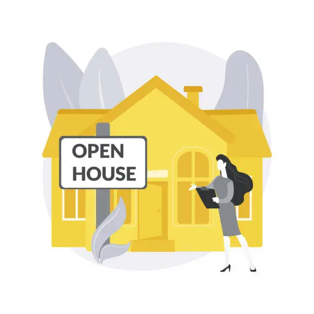 Vector illustration of Open house abstract concept vector illustration.