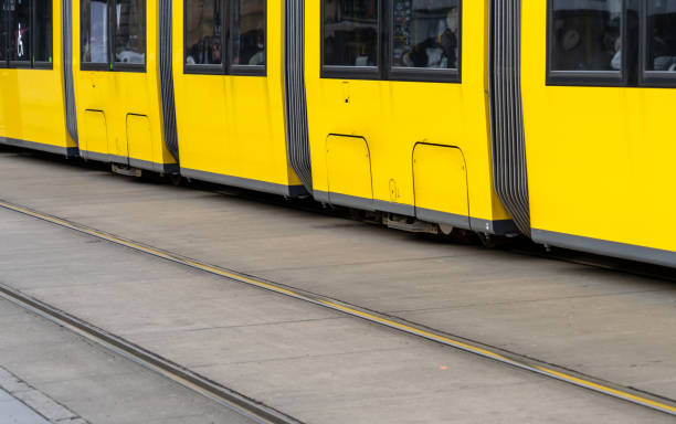 istock Tram At Railroad Station Platform 1308216054