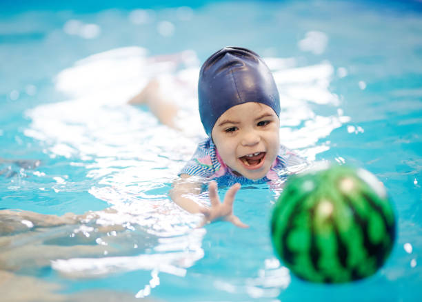 istock Floating baby try catch ball 1308222963