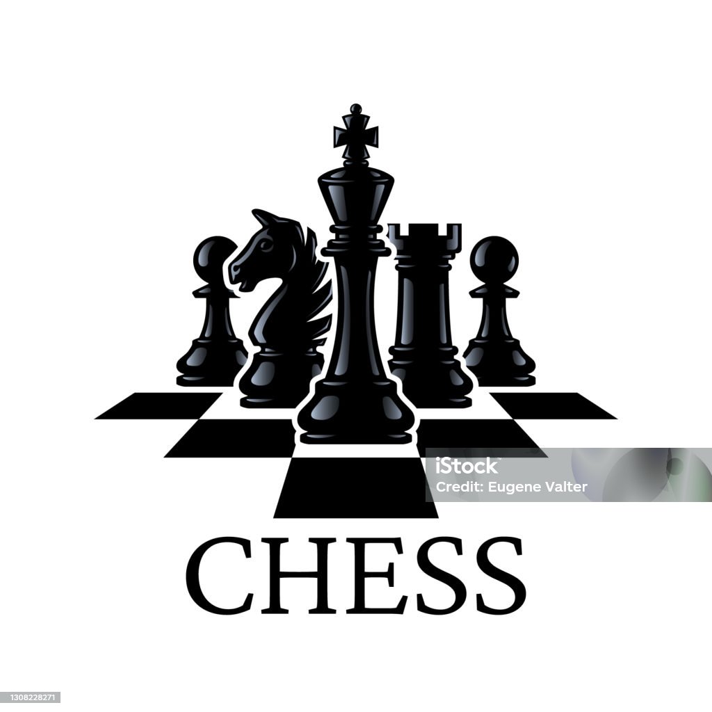 Ícone de peças de xadrez ícones de xadrez rei rainha torre cavaleiro bispo  peão ilustração em vetor